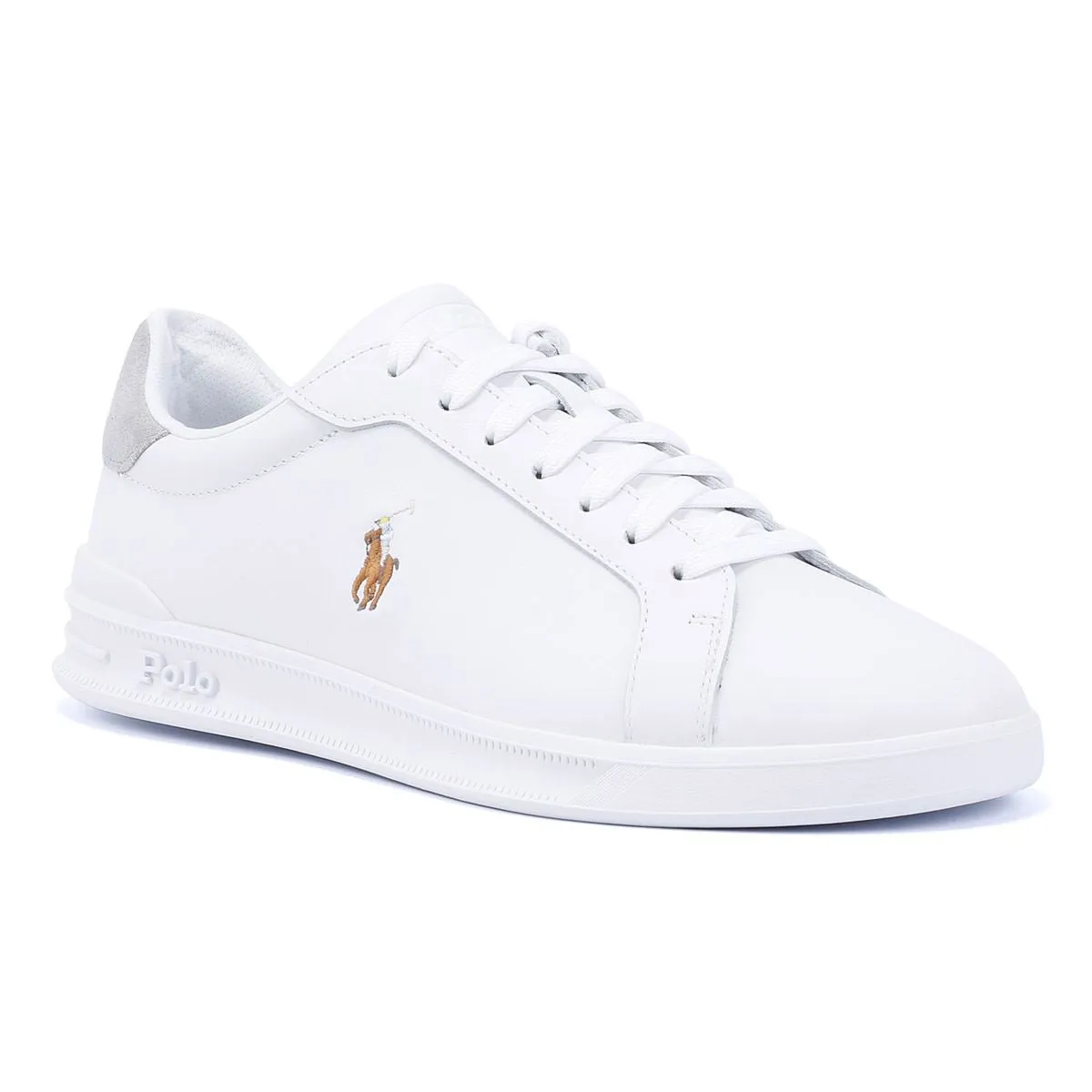 Ralph Lauren Heritage Court II Men's White/Grey Trainers Ventilated Mesh