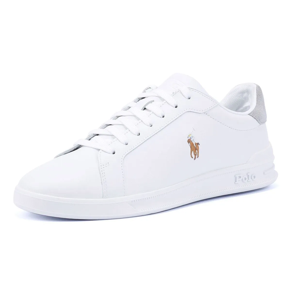 Ralph Lauren Heritage Court II Men's White/Grey Trainers Ventilated Mesh