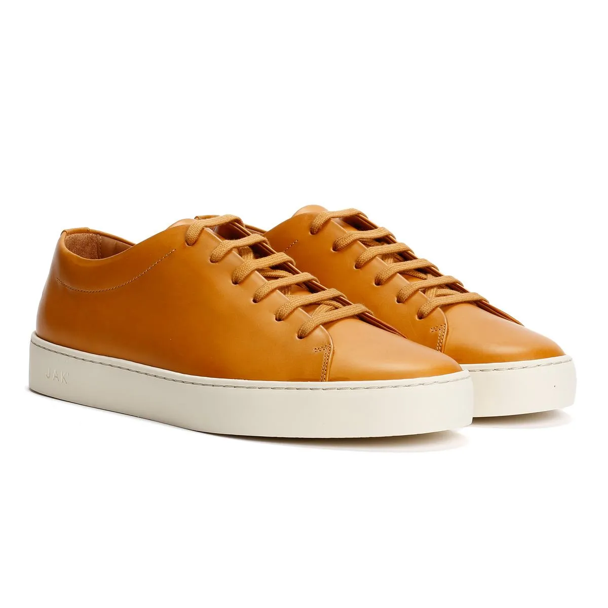 JAK Royal Leather Men's Tan Trainers Toe box allows natural toe spread without compression Comfort arch