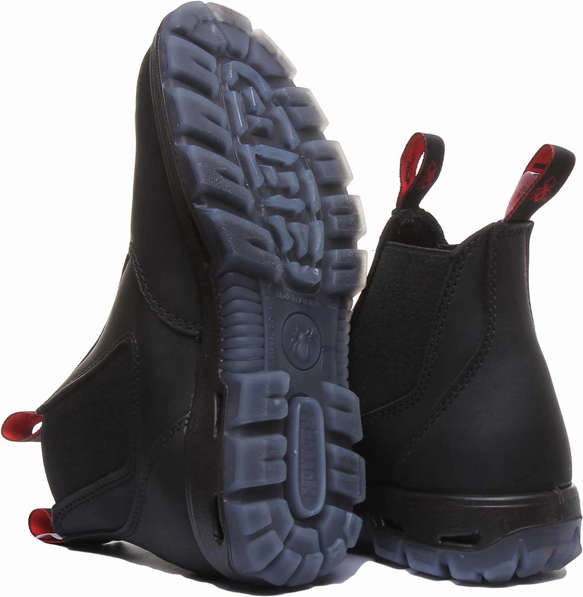 Red Back UBBK Chelsea Boots In Black Metallic Accent