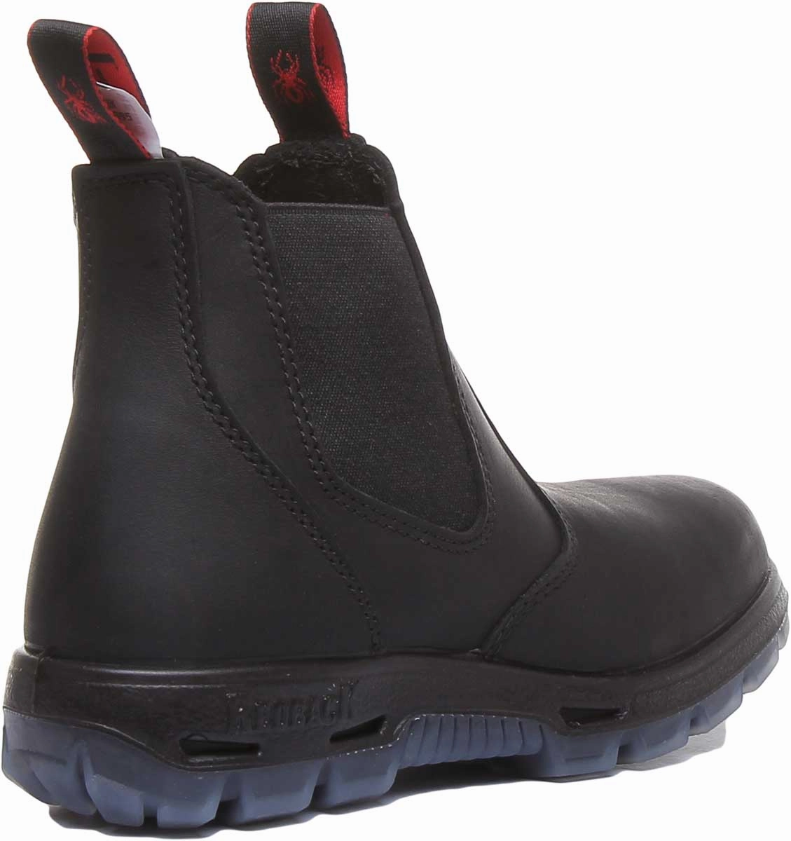 Red Back UBBK Chelsea Boots In Black Metallic Accent