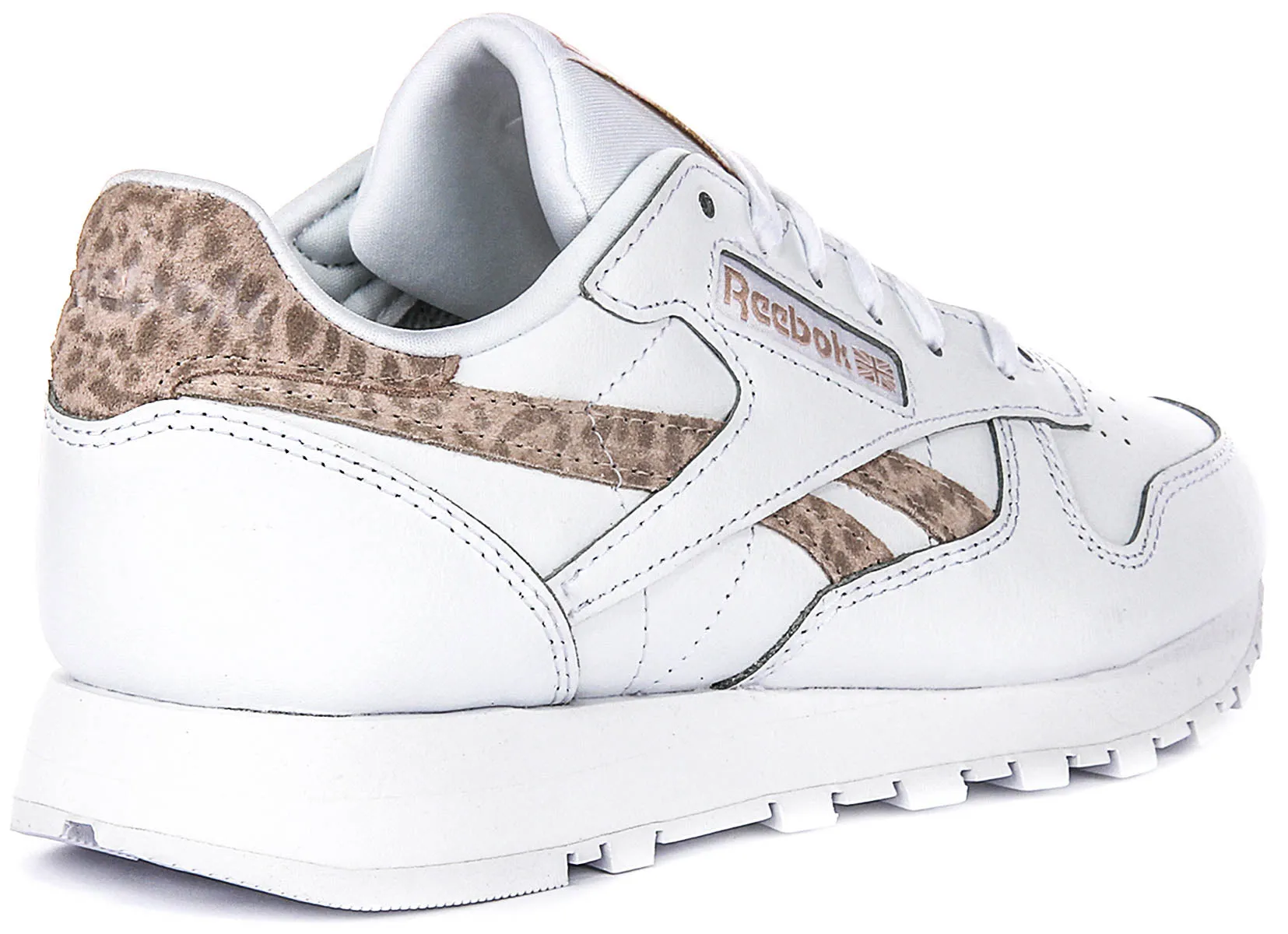 Reebok Classic Leather In White Leopard For Women All-Weather Fit