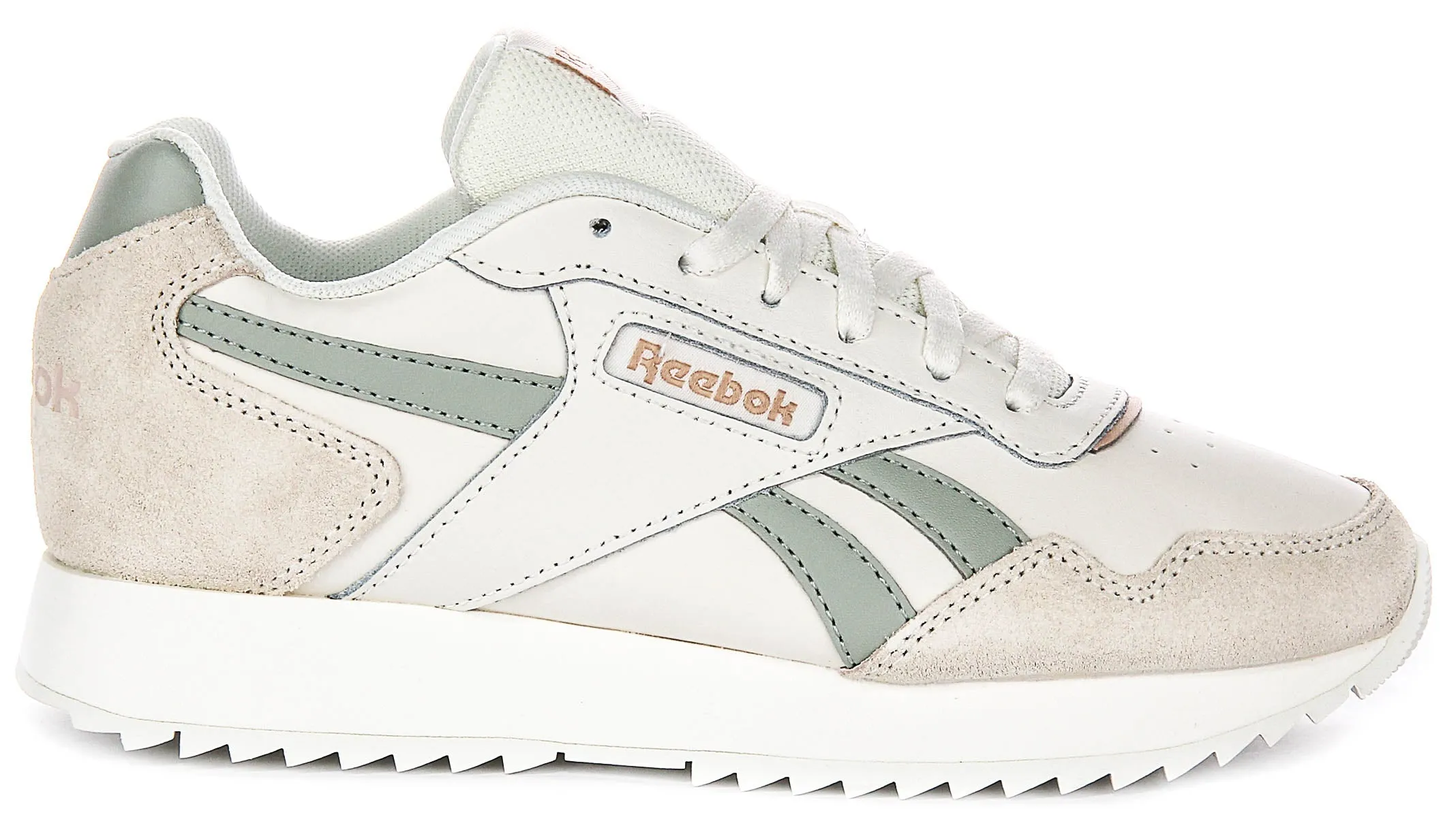 Reebok Glide Ripple In White Green For Women Arch Secure