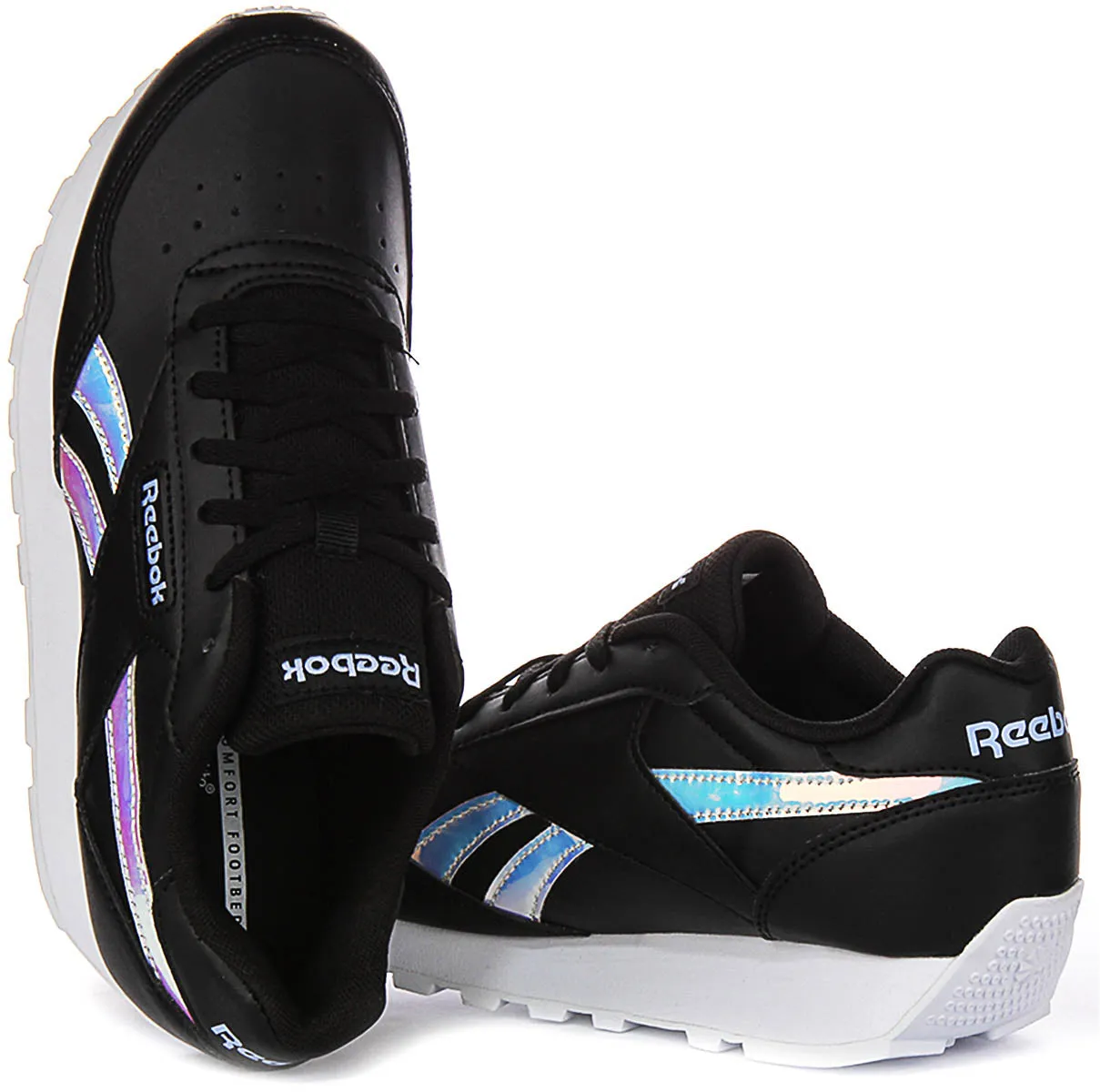 Reebok Rewind Run In Black Silver For Women Rapid Fit