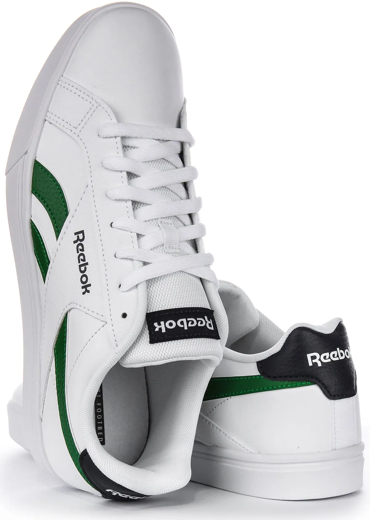 Reebok Royal Complete In White Green Flex Lock