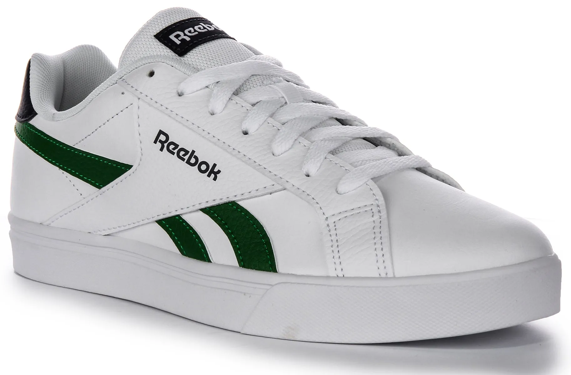 Reebok Royal Complete In White Green Vegan friendly Lightweight construction allows for swift direction changes