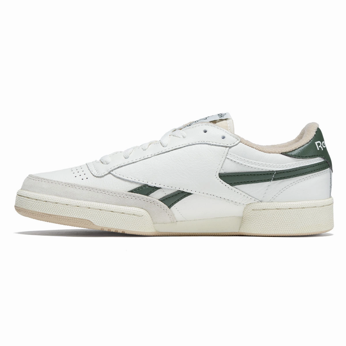Reebok Club C Revenge Vintage Shoes - Chalk/Break Away Green/Tan Padded Tongue Design