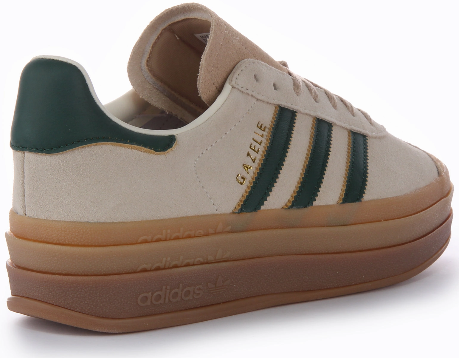 Reflective Stripes Adidas Gazelle In White Green For Women