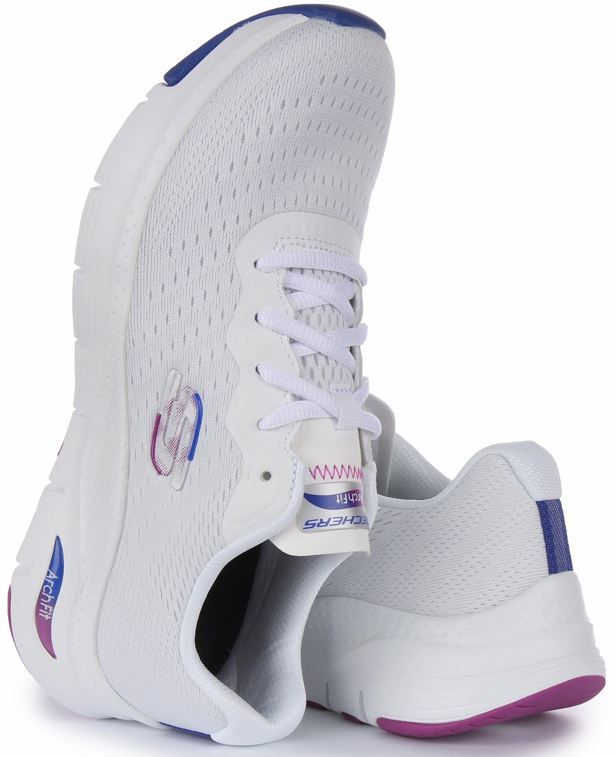Reinforced Arch Skechers Arch Fit fit In White Blue For Women
