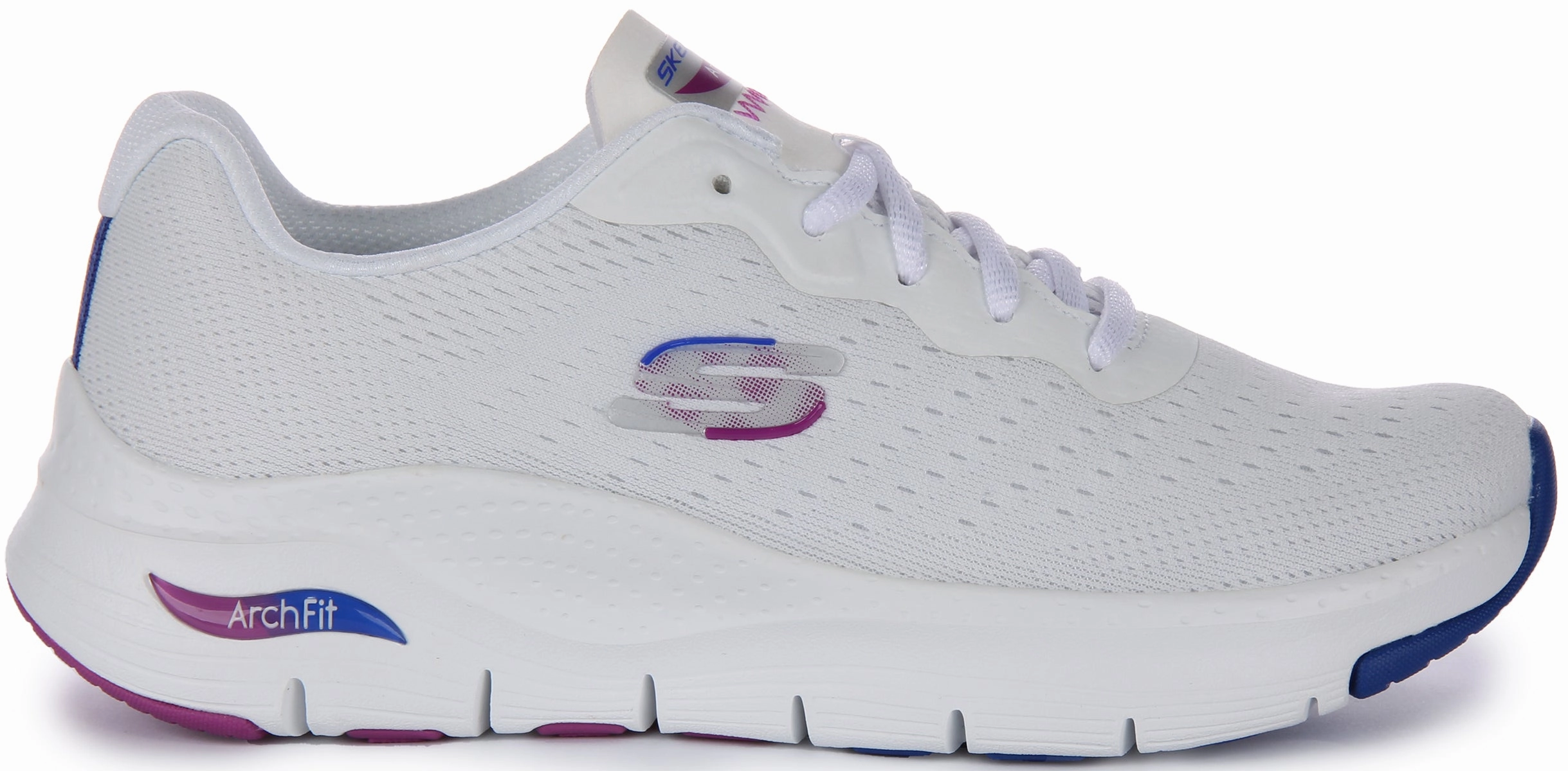 Reinforced Arch Skechers Arch Fit fit In White Blue For Women