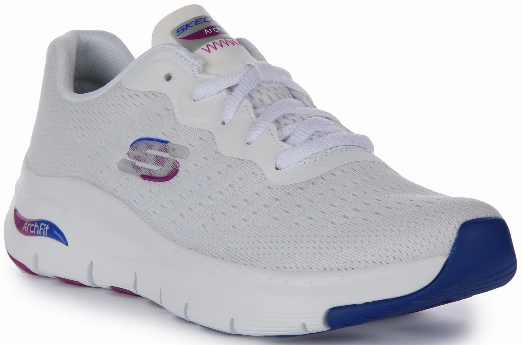 Smart Lining Injury recovery Skechers Arch Fit fit In White Blue For Women