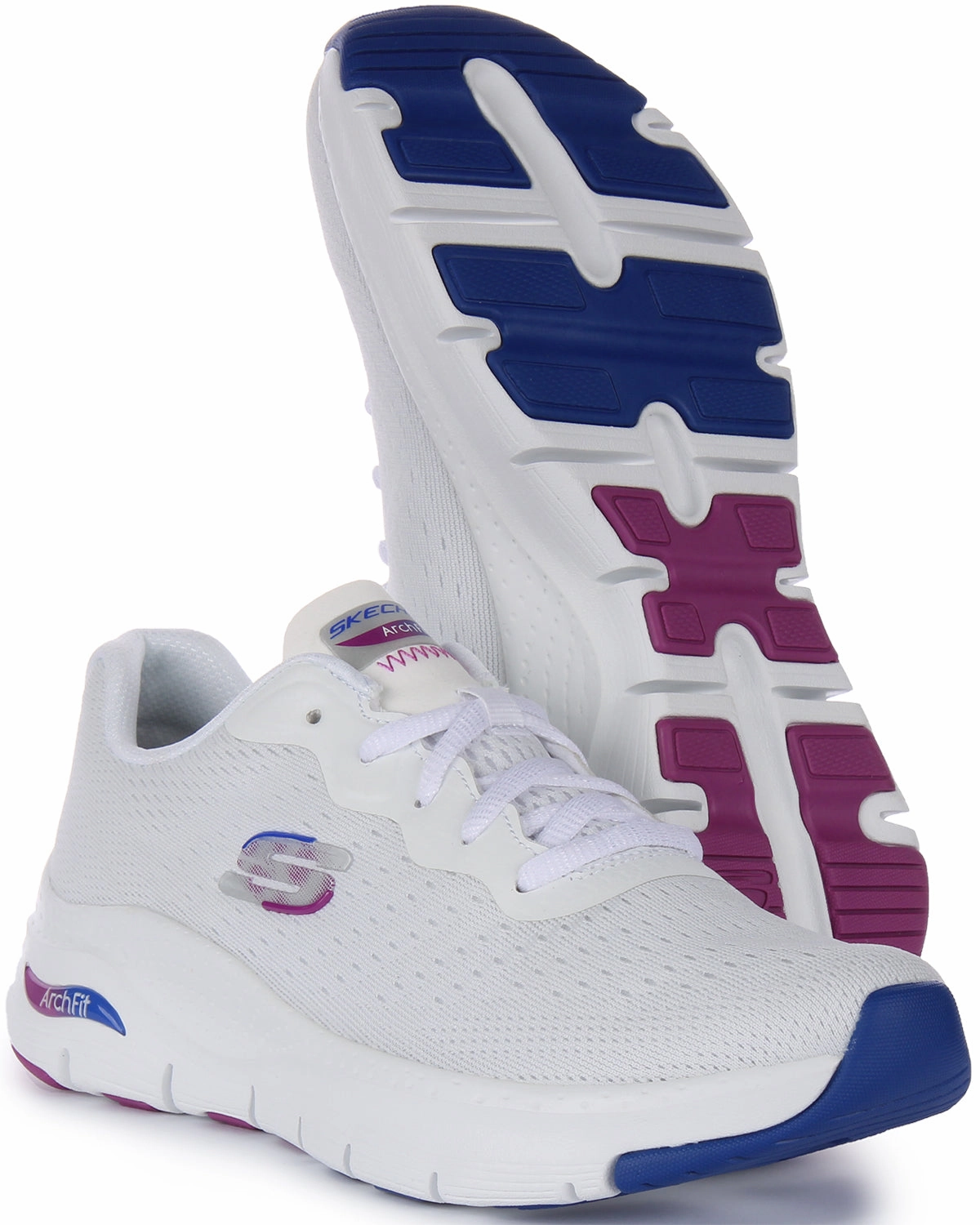 Reinforced Arch Skechers Arch Fit fit In White Blue For Women