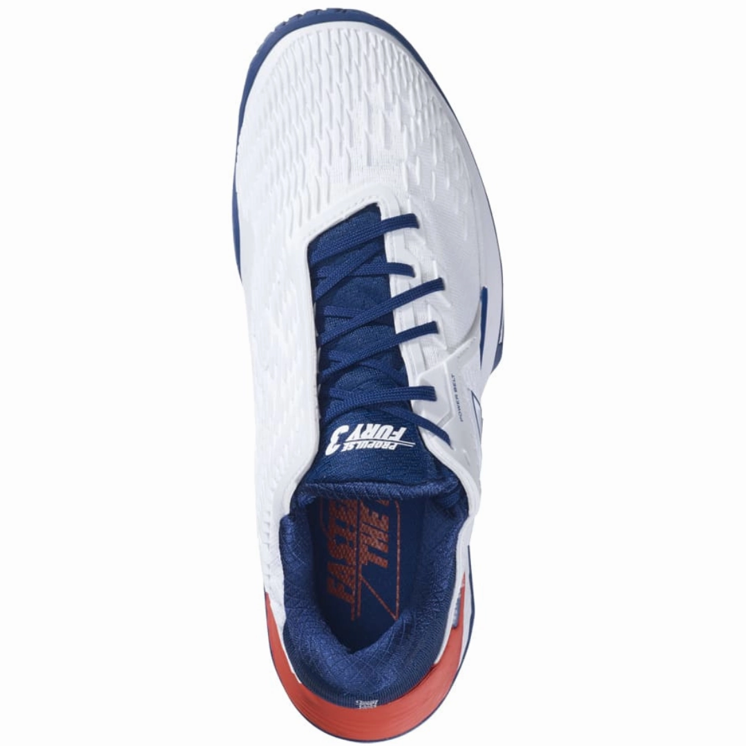 Reinforced Support Babolat Propulse Fury 3 All Court White/Estate Blue Men Tennis Shoes