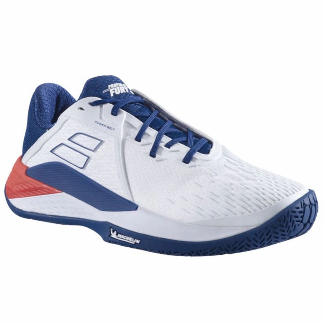 Reinforced Support Babolat Propulse Fury 3 All Court White/Estate Blue Men Tennis Shoes