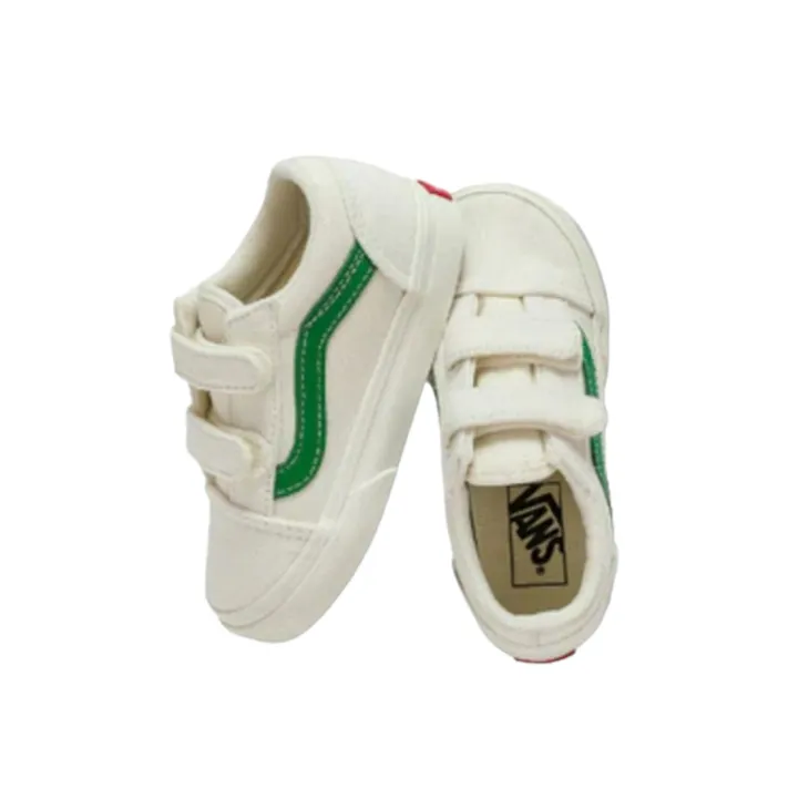 Classic Fit Light Weight VANS Old Skool V Marshmallow / Jolly Green Toddlers (LF)