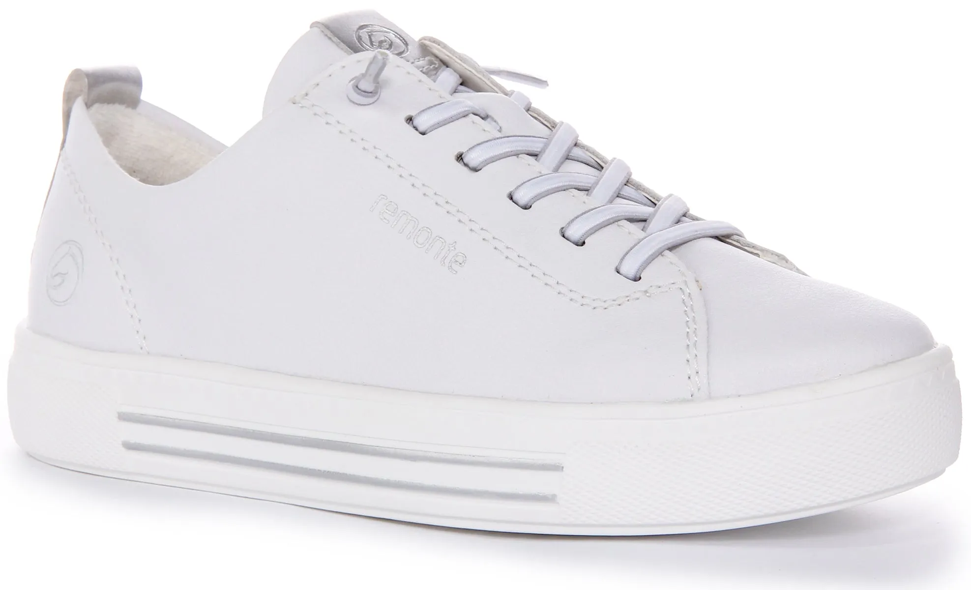 Remonte D0913-80 Trainers In White For Women Midsole arch structure limits over-flexion during drills