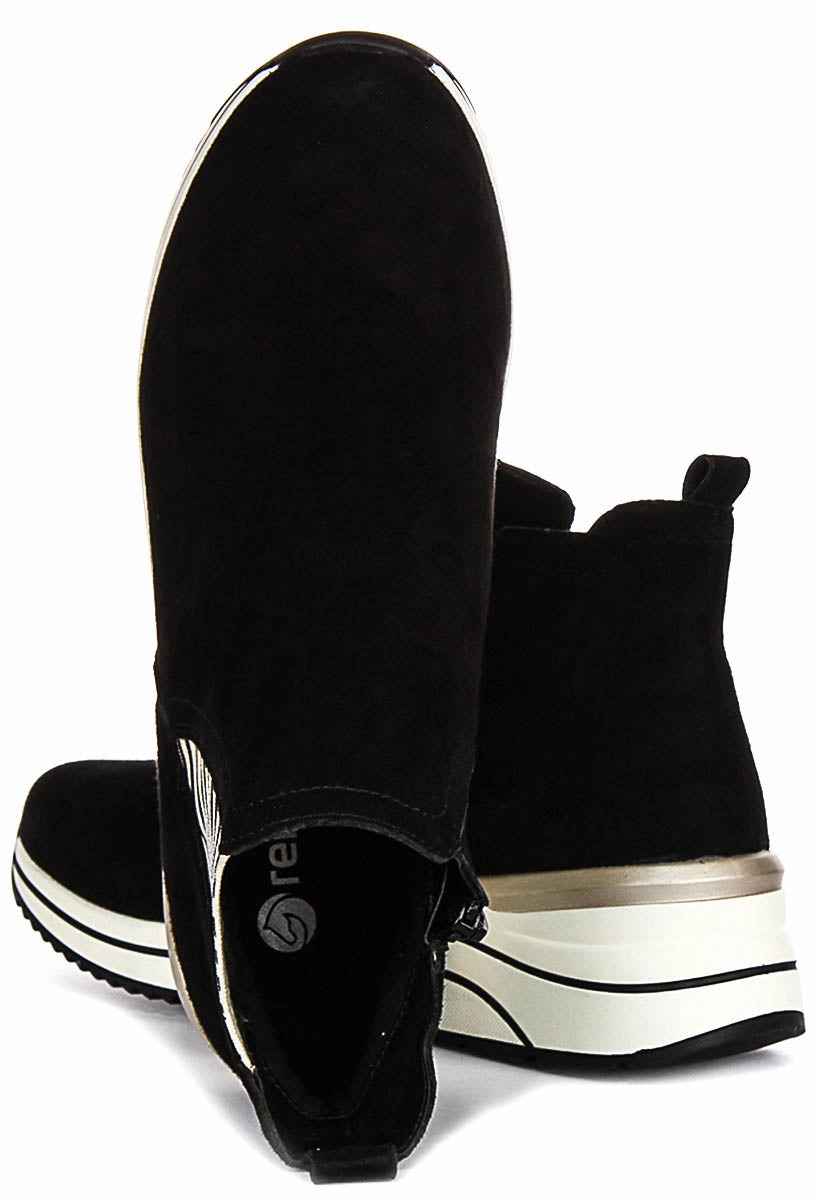 Remonte D0T75-03 In Black White For Women Deep Track