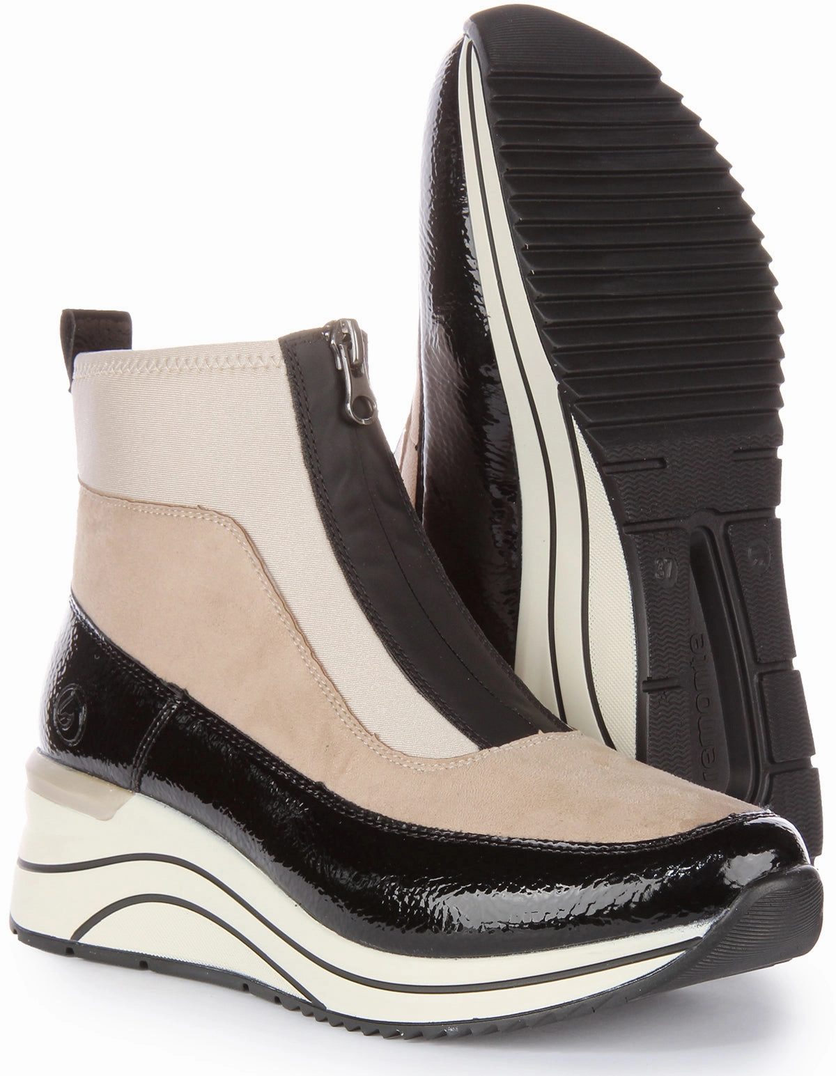 Remonte Dot71-60 Font Zip Boot In Beige For Women Trail Footgear Max