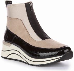 Adventure Performance Advanced Grip Remonte Dot71-60 Font Zip Boot In Beige For Women