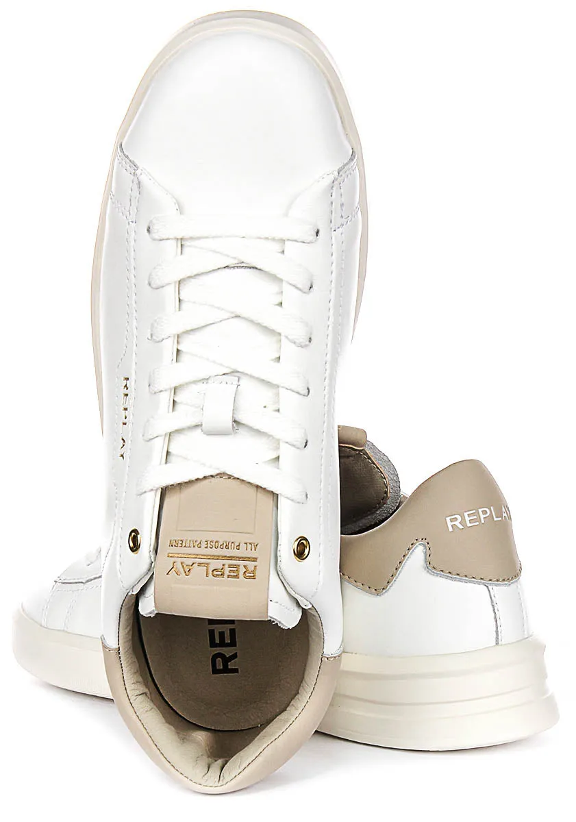 Replay University M Dt In White Beige For Men Natural Fit