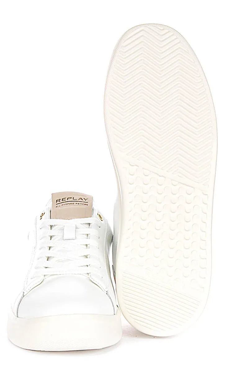 Replay University M Dt In White Beige For Men Natural Fit