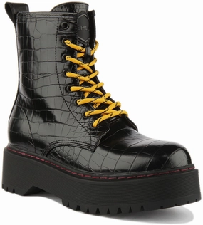 Max Traction Replay Amity Combat Style Boots In Black For Women