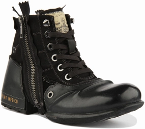 Walking Comfort Replay Clutch Mens Biker Boot In Black