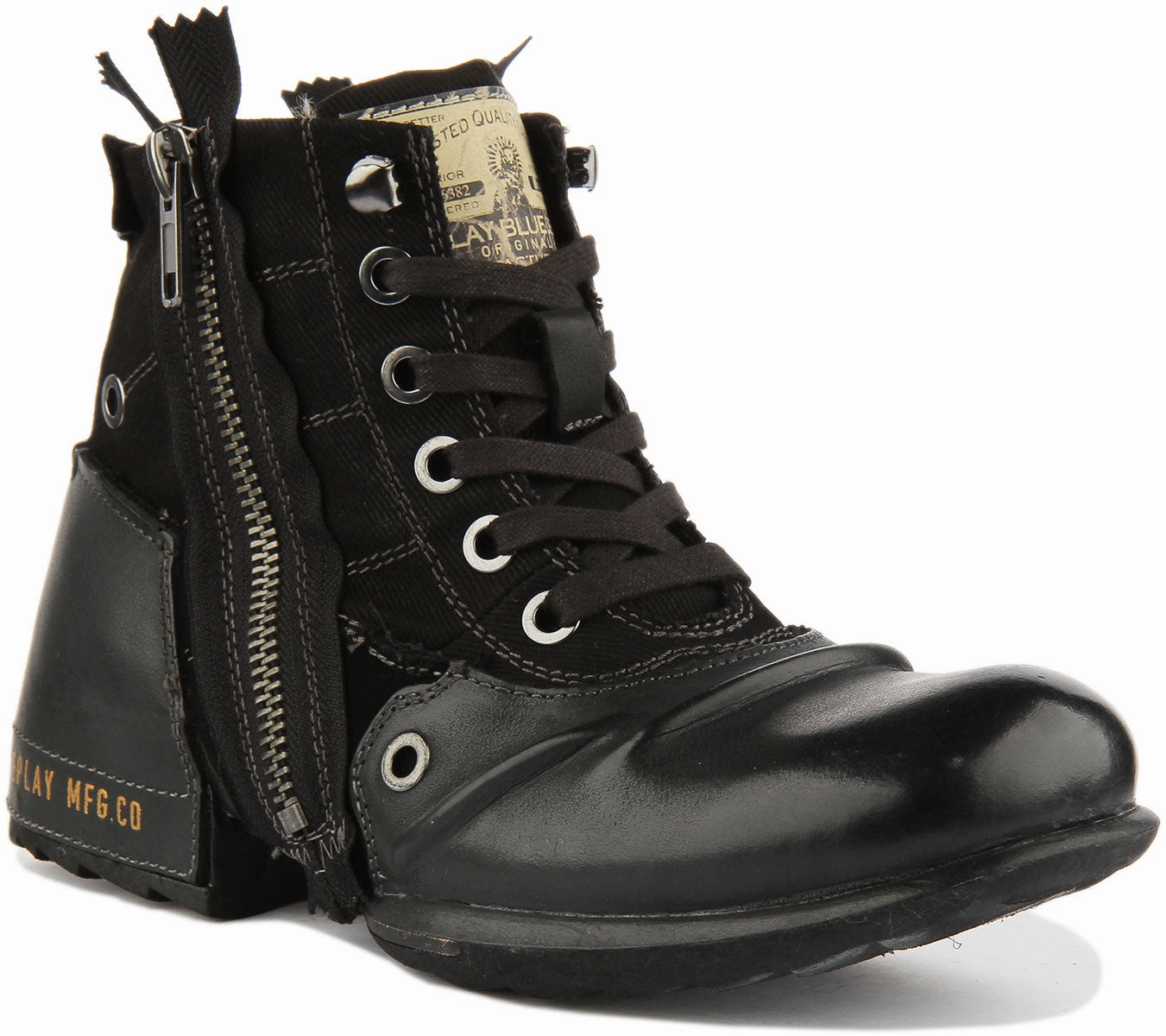 Walking Comfort Replay Clutch Mens Biker Boot In Black