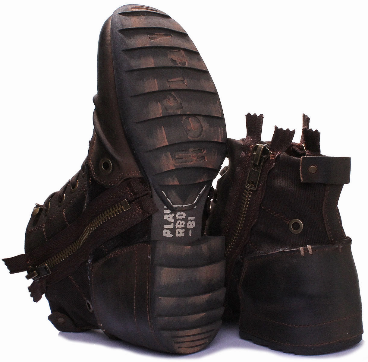 Replay Clutch Mens Biker Boot In Dark Brown Insulated Fit