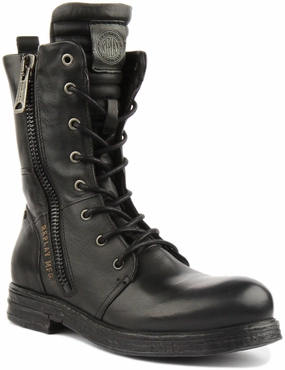 Replay Evy Lace Up Boots In Black For Women rocky terrain Supportive Boots