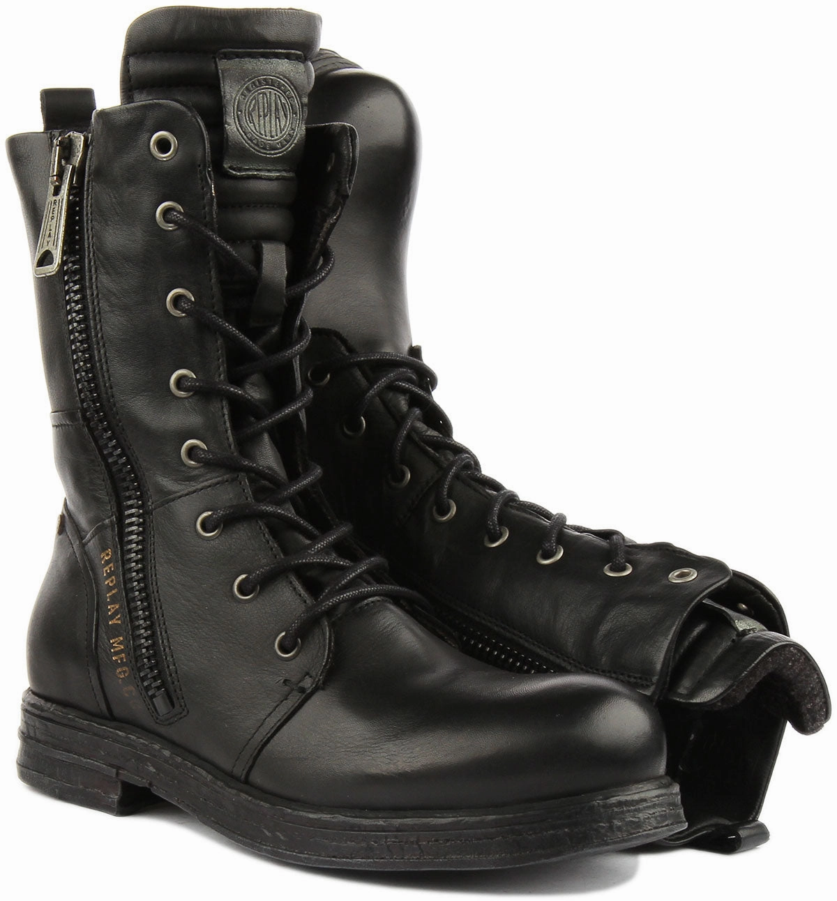 Replay Evy Lace Up Boots In Black For Women Backpacking Poles