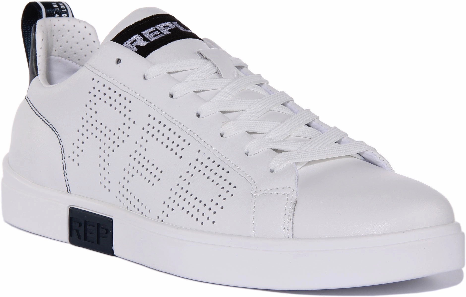 Stretch Comfort Replay Polaris Perf In White Navy For Men