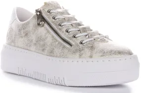 Leg Balance Rieker M1953-60 In Trainers White Bronze For Women