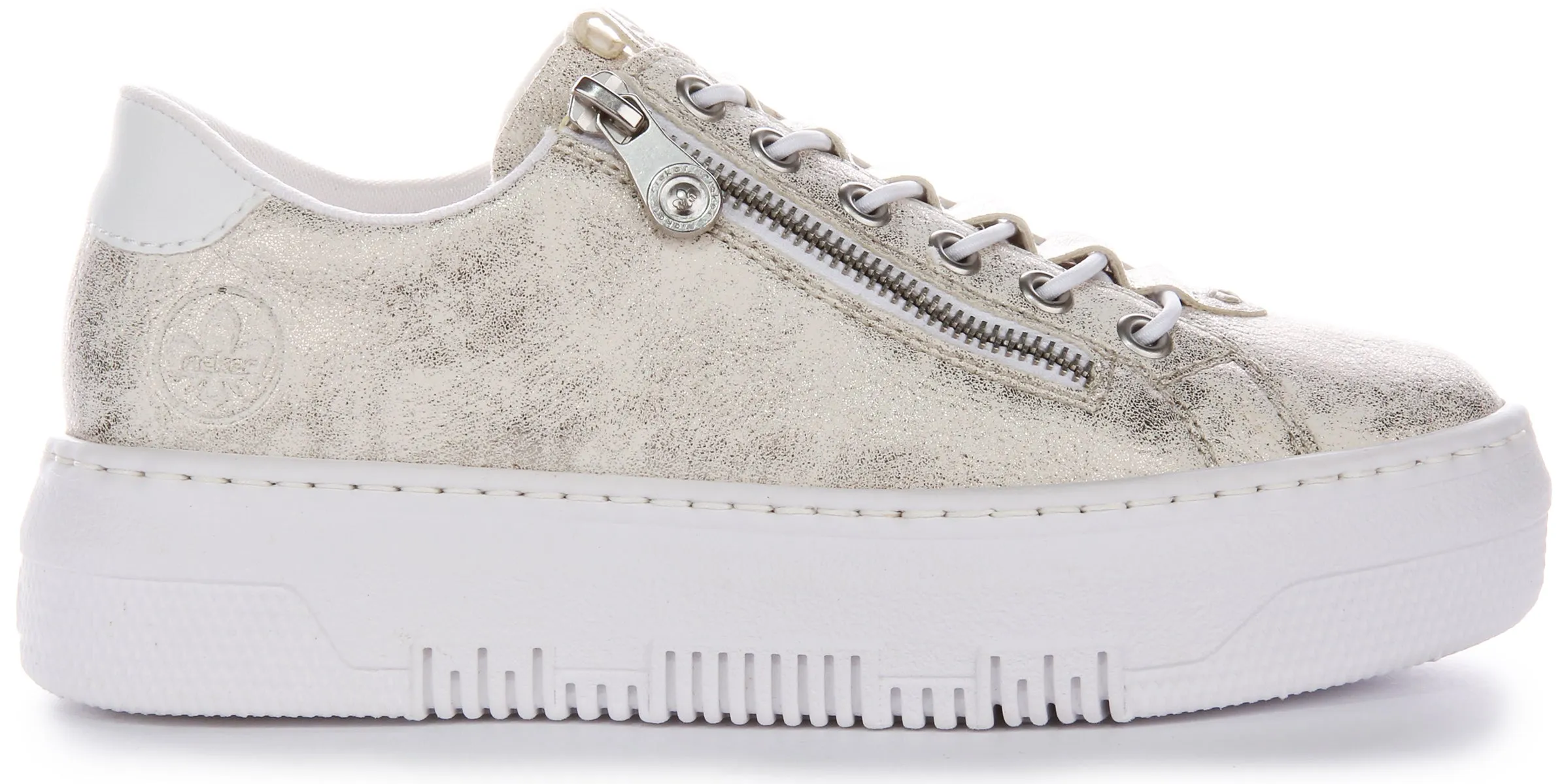 Rieker M1953-60 In Trainers White Bronze For Women Responsive sole