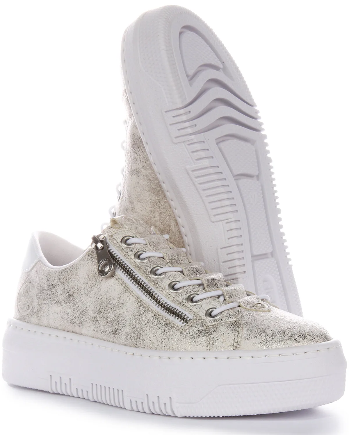 Rieker M1953-60 In Trainers White Bronze For Women Responsive sole