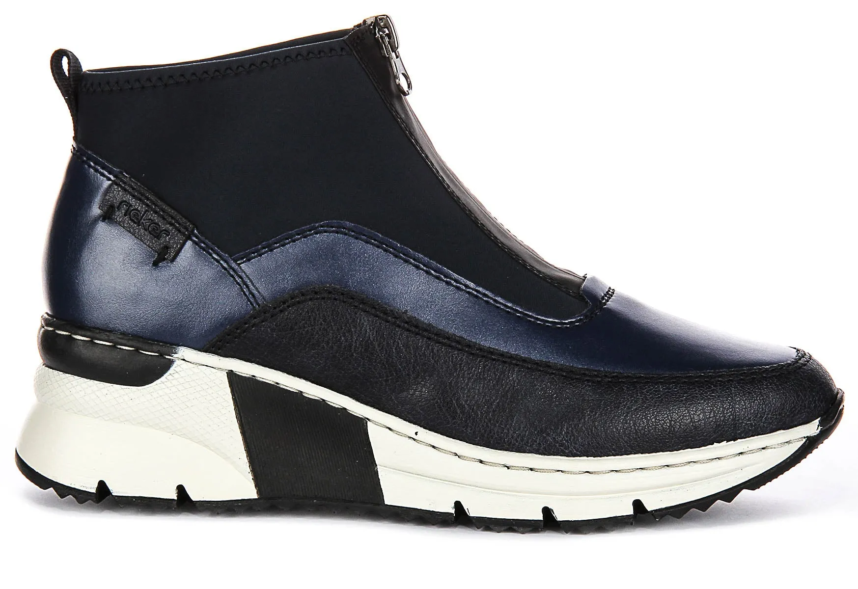 Rieker N6352-00 In Blue For Women Elastic Lacing