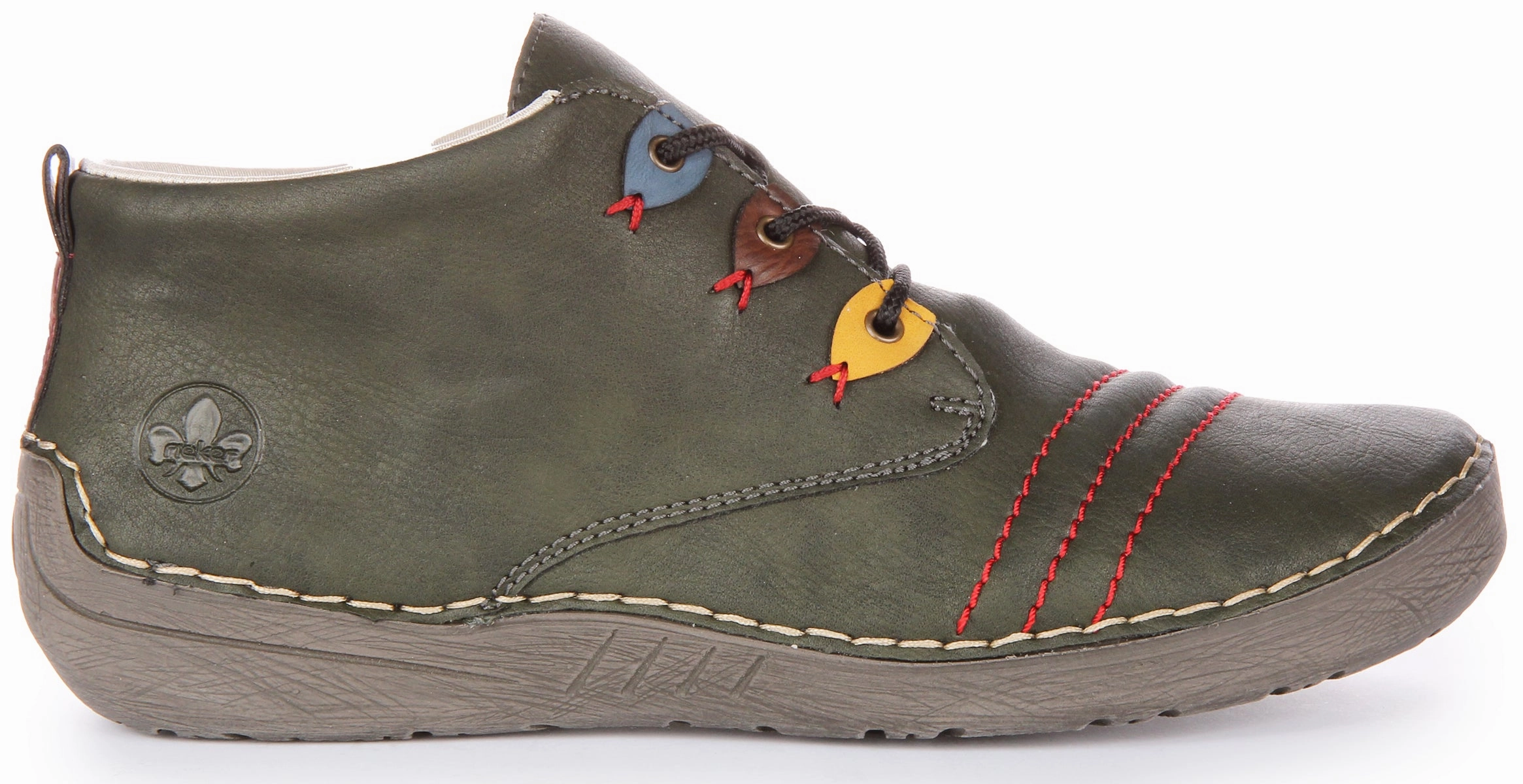 Rieker 52509-54 Ankle Boots In Green For Women Outdoor Ruggedness