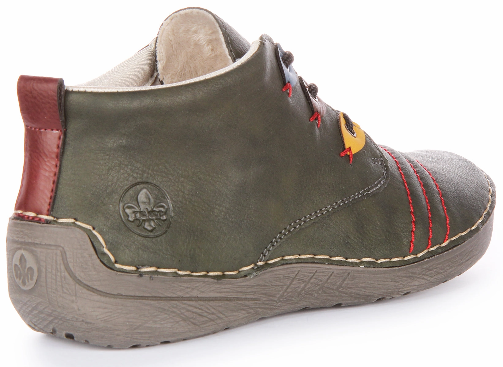 Rieker 52509-54 Ankle Boots In Green For Women Outdoor Ruggedness