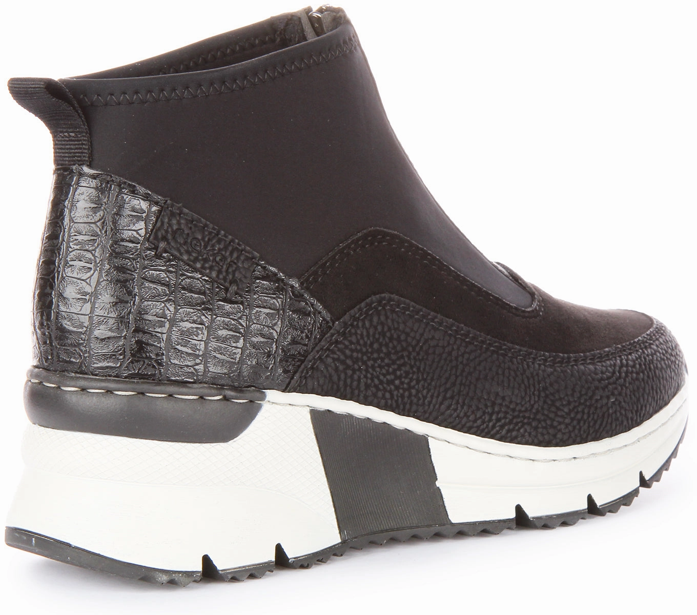 Rieker N6352-00 In Black Zip Up Trainer For Women Adaptive Base