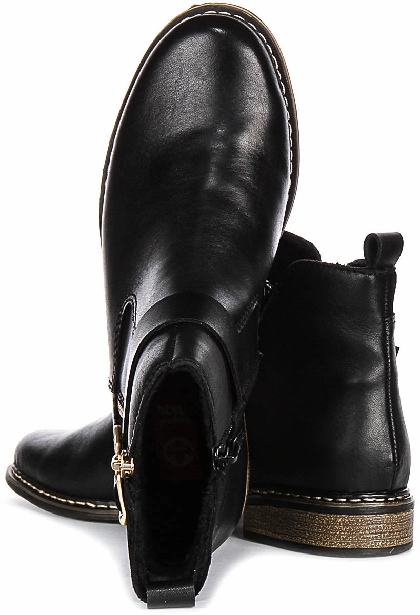Rieker Z4959-00 In Black Gold For Women Resist Impact