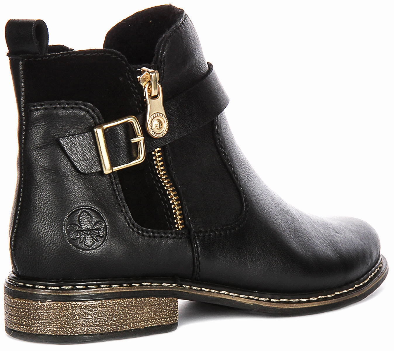Rieker Z4959-00 In Black Gold For Women Resist Impact