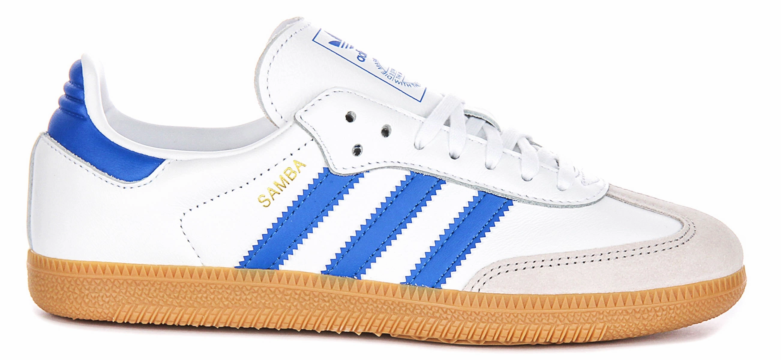 Road - Appropriate Feature Set Adidas Samba OG In White Blue For Youth