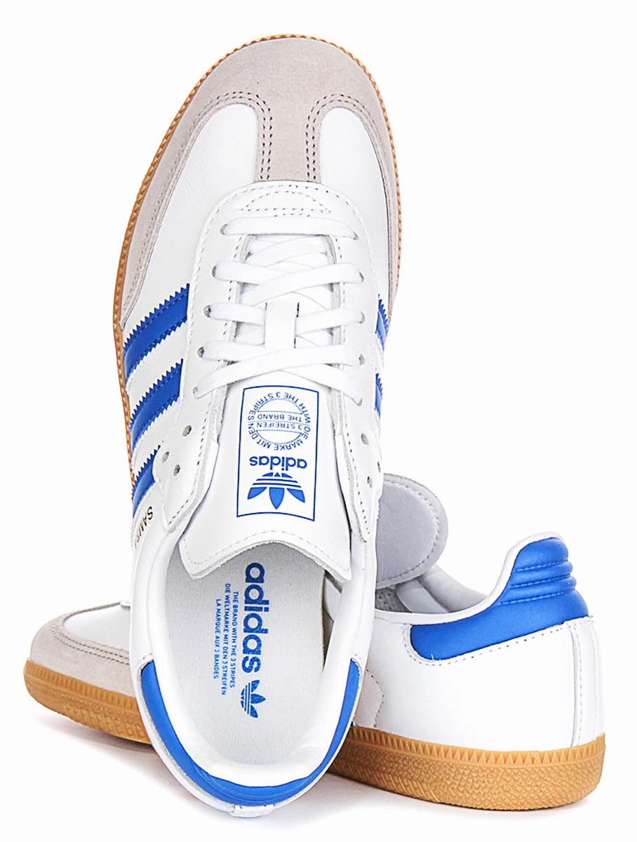 Road - Appropriate Feature Set Adidas Samba OG In White Blue For Youth