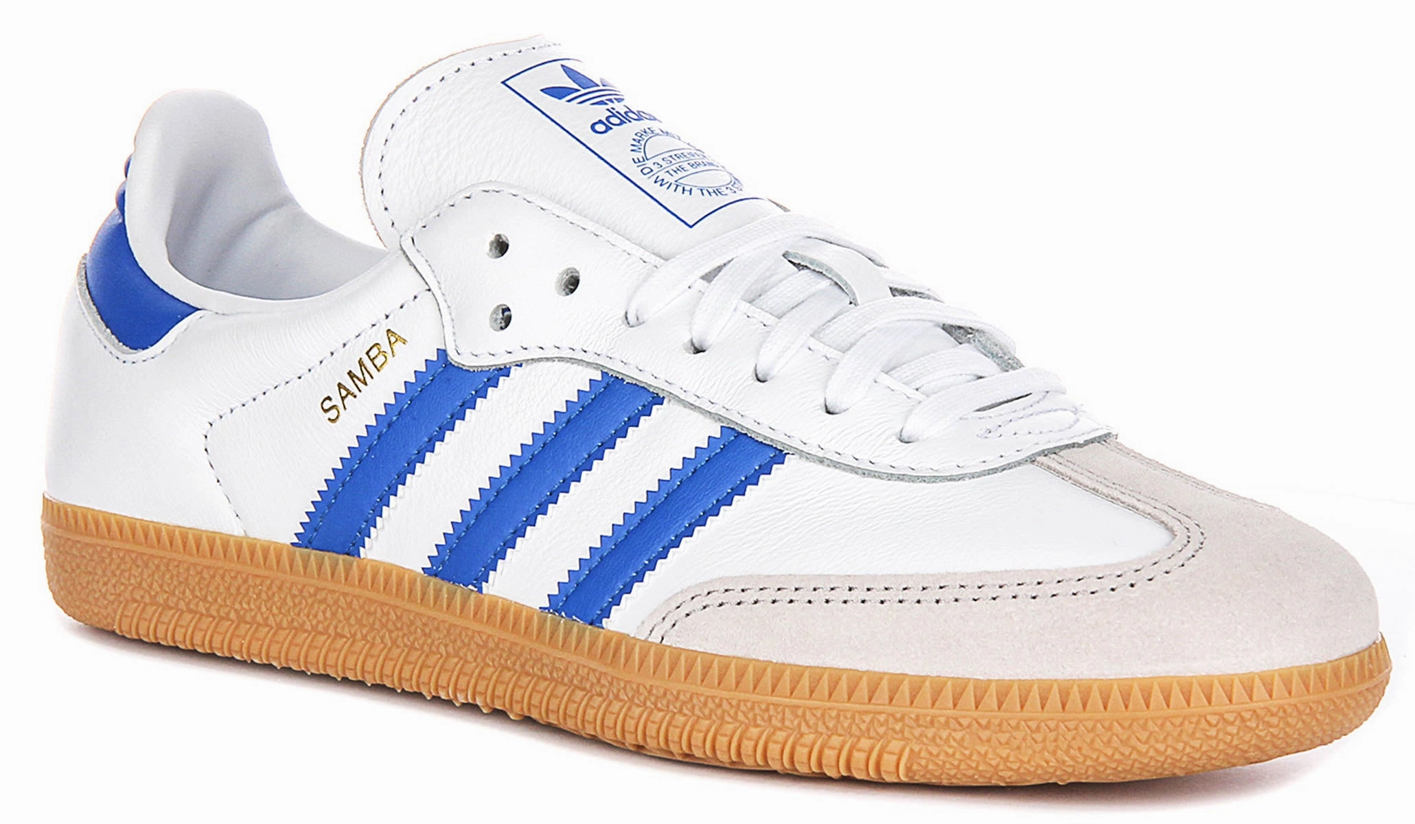 Adidas Samba OG In White Blue For Youth Pure Motion