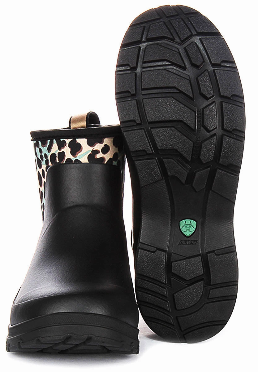 Rugged Adventure Gear Ariat Kelmarsh Shorti In Black Multicolour Leopard For Women