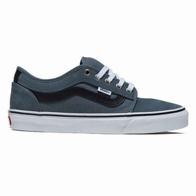 Year Round Vans Skate Chukka Low Sidestripe Shoes - Black/Slate Blue