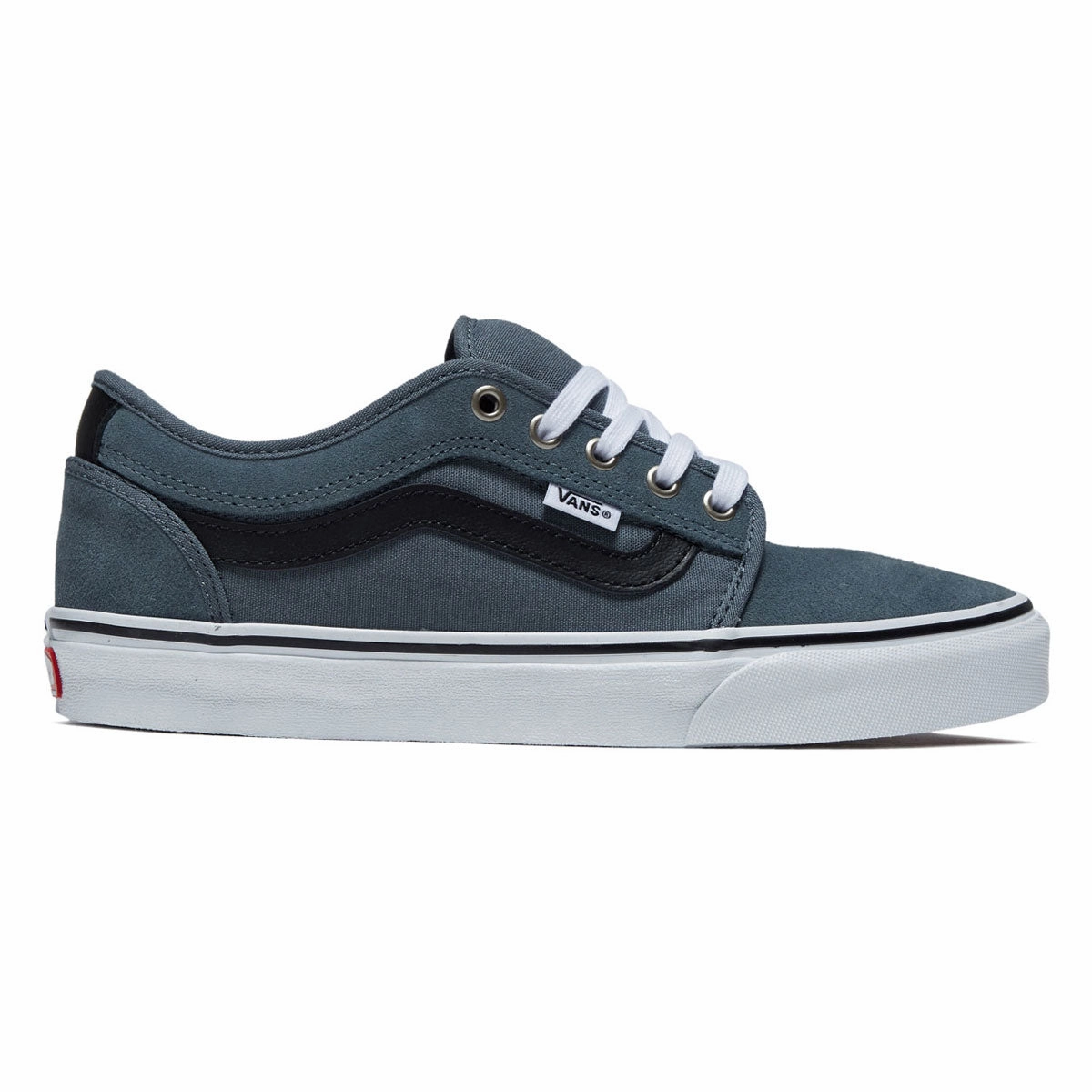 Year Round Vans Skate Chukka Low Sidestripe Shoes - Black/Slate Blue