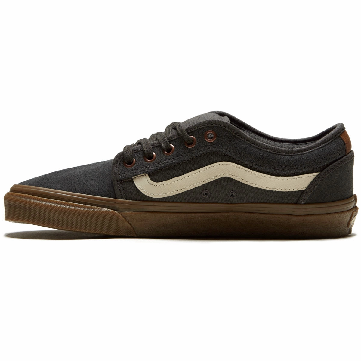 Rugged Step Vans Chukka Low Sidestripe Shoes - Herringbone Dark Grey/Gum