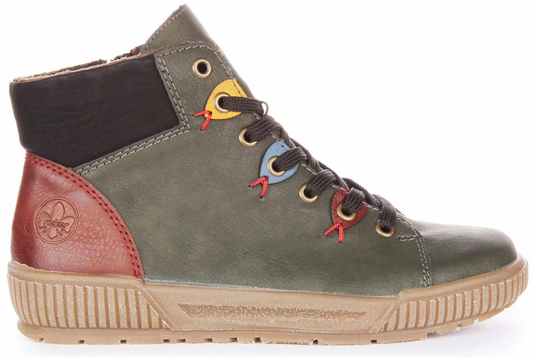 Rugged Terrain Boots Gear Max Rieker N0711-54 In Green Multi For Women