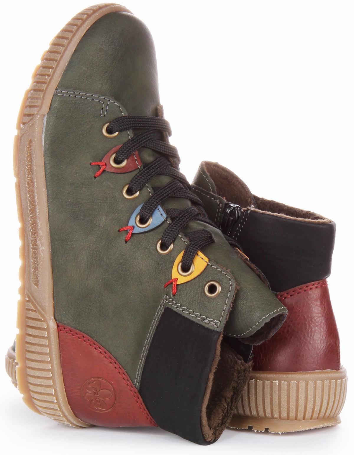 Rugged Terrain Boots Gear Max Rieker N0711-54 In Green Multi For Women